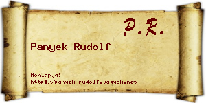 Panyek Rudolf névjegykártya